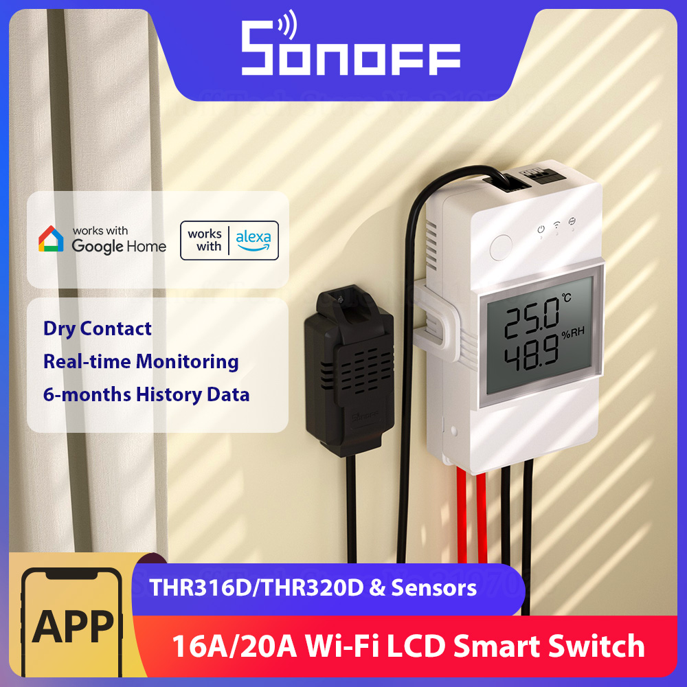 SONOFF THR316D/THR320D Tempera - Sonoff Basic Switch ulasan dan harga
